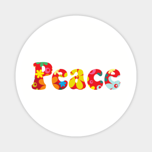 Flower Power Peace Magnet